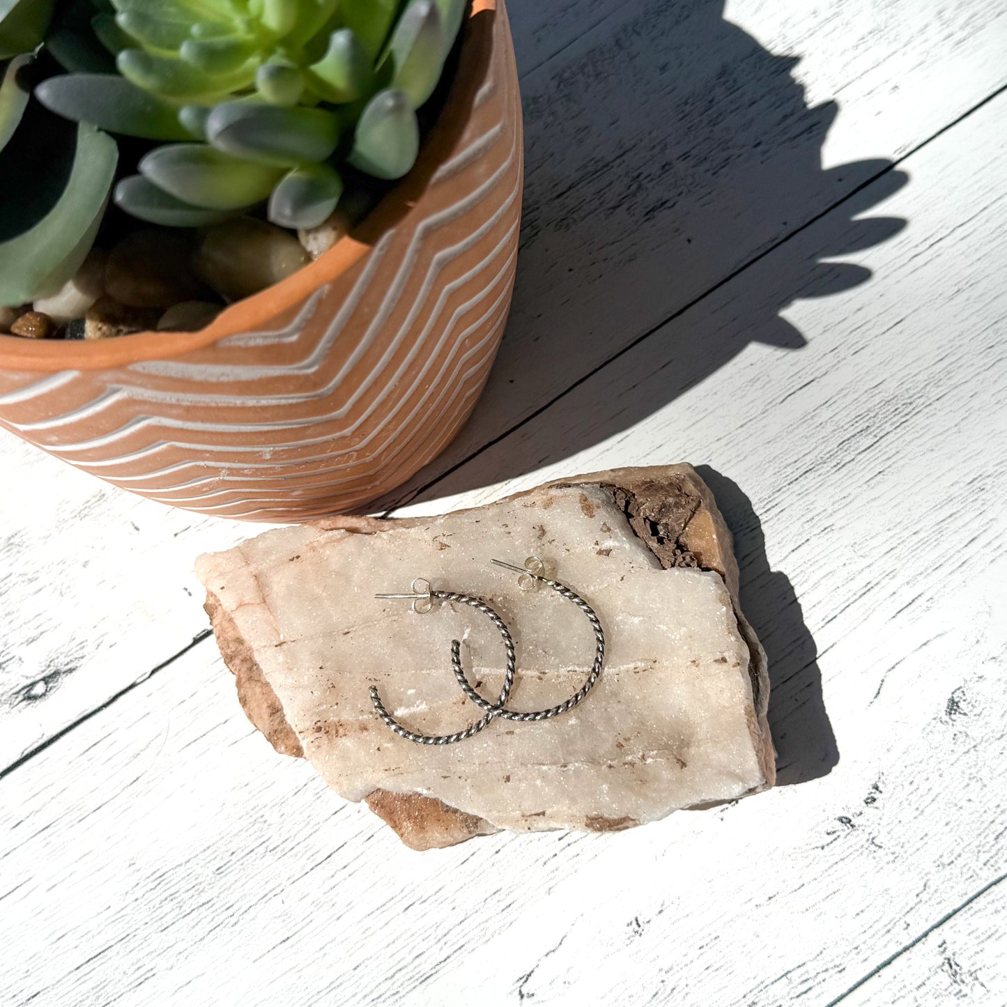 Twin Trails "Twisted Trail" Hoop Earrings