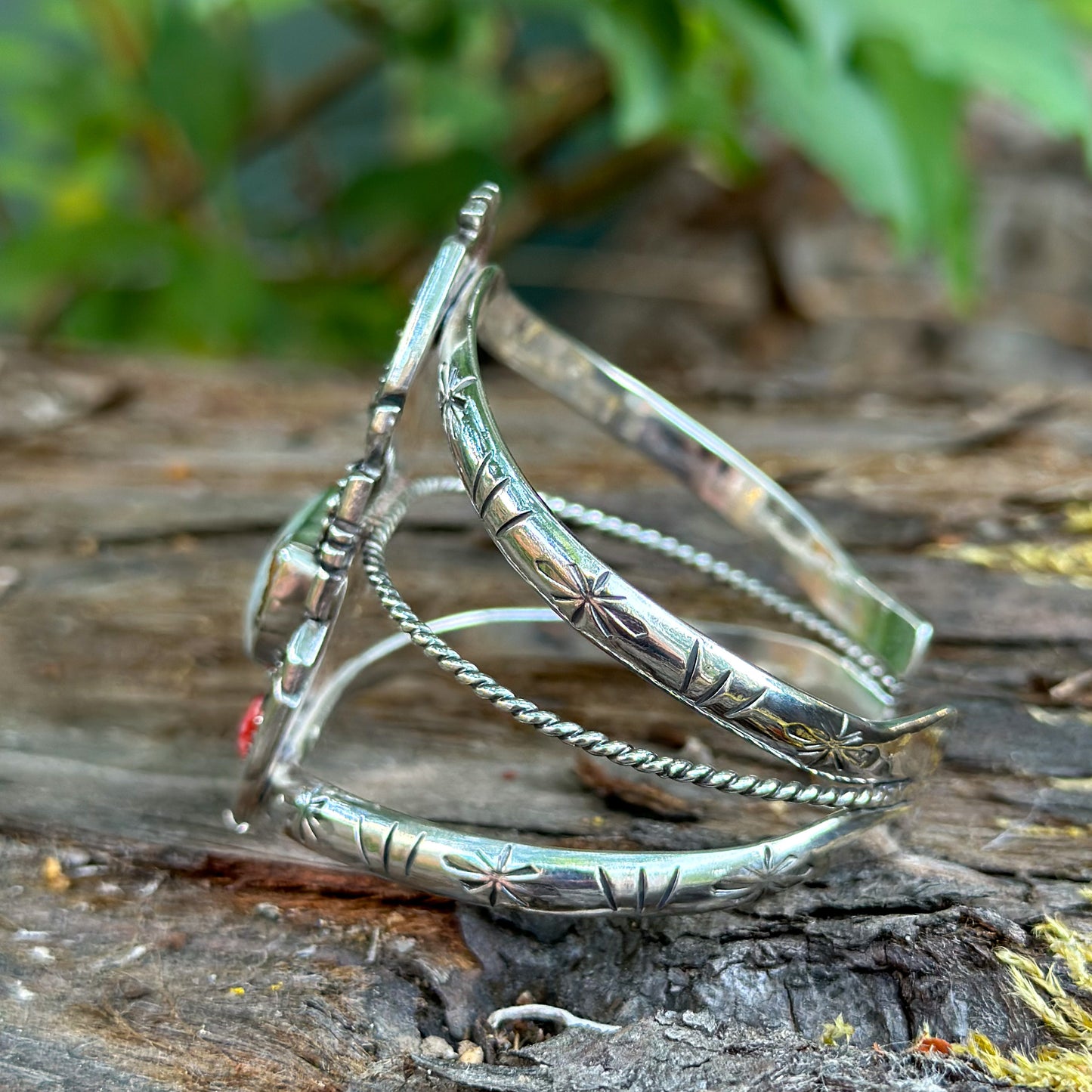 Buck 'Em Cuff with Sand Hill Turquoise and Spiny Oyster