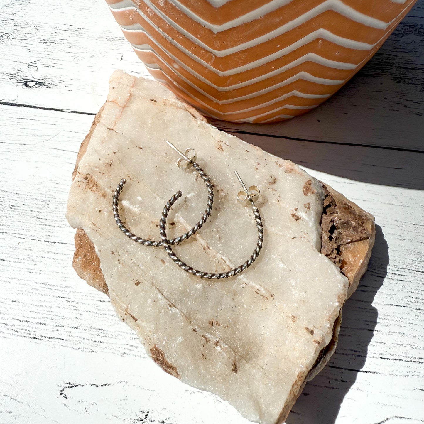 Twin Trails "Twisted Trail" Hoop Earrings